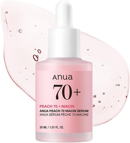 ANUA [Anua] Peach Suero De Niacinamide 70% 30ml l Tratamiento De Hiperpigmentación De Suero Facial Hidratante Iluminador Que Reduce La Melanina Belleza Limpia Diaria Cosmetico Coreano