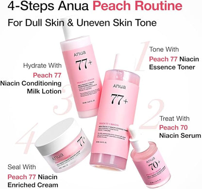 ANUA [Anua] Peach Suero De Niacinamide 70% 30ml l Tratamiento De Hiperpigmentación De Suero Facial Hidratante Iluminador Que Reduce La Melanina Belleza Limpia Diaria Cosmetico Coreano